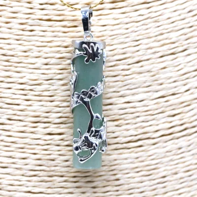 Hot Sale Natural Stone Pendant Necklace Healing Crystal Green Aventurine Stone Pendants Charms for Jewelry Making