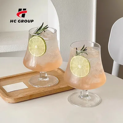 Ins Style High Footed Fancy Drinking Glasses Iced American Coffee Cups for Drinks Juice Cup for Party