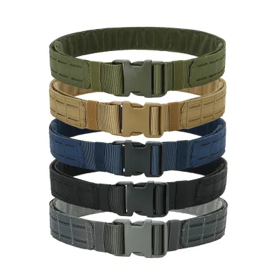 Quick Release MOLLE Tactical Battle Belt, Double Layer 2 Inch Inner Outer Heavy Duty Hunting Combat Gun Duty Belt for Men