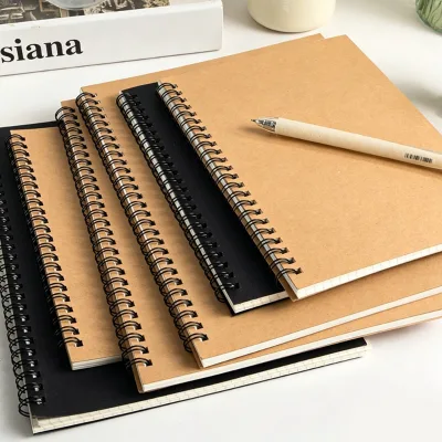Wholesale Kraft Paper Spiral Notebook A5 B5 Coil Binding Lined Grid Pages Eco Friendly Recycled Material for Journaling Sketches
