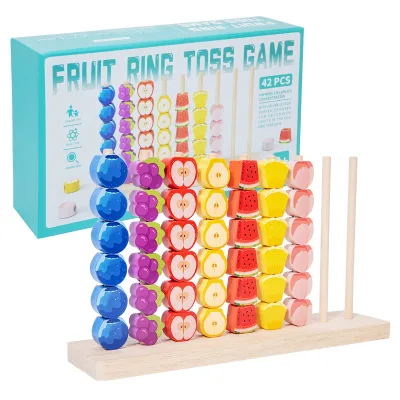 Wood Fruit Bead String Early Education Children's Color Recognition Classification Fruit Matching Cognitive 5 7 Years