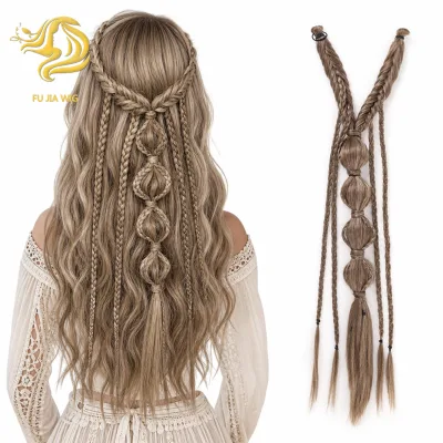 European American Foreign Trade Wig Women Fairy-style BB Clip-in High Temperature Wire Machine Double Weft Hair Braids