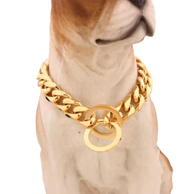 Smooth Stainless Steel Dog Collar Necklace Metal Chain Pet Collar for Bully Dogs Doberman Bulldog Pitbull Collars