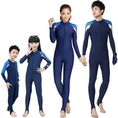JW-739 Parent-child Nylon Wetsuit; Full-Body Long-Sleeved Long-Pants Diving Suit; Quick-Drying Breathable Sunscreen Surfing