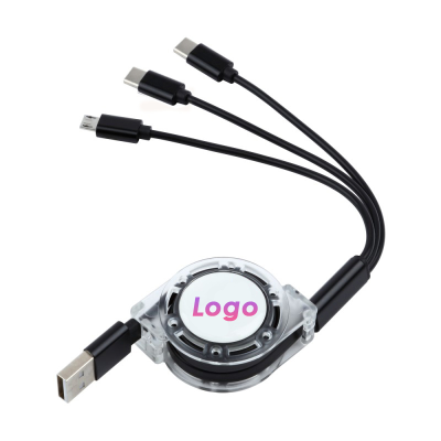 Universal Colorful Retractable 3 in 1 Multi Multiple USB Fast Charging Cable 3-in-1 Retractable USB Cable Fast Charger Cord