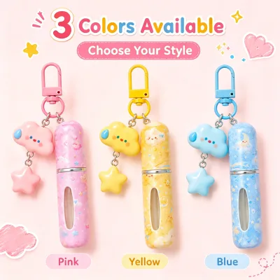 OEM ODM 5ml Mini Body Mist Spray Keychain Model Travel Size Perfume Body Spray Custom Fragrance for Women Gift Sample