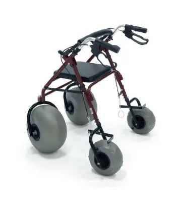 All-Terrain Walker Corrosion-Free Mobility Adjustable Rolling Inflatable Wheels Heavy-Duty Waterproof Aid Aluminum Frame