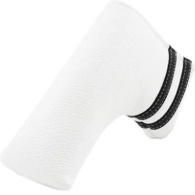 Factory Directly Making Golf White Blank Premium Leather Blade Putting Club Headcovers with Magnetic Closure
