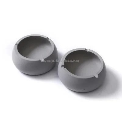 3-Slot Minimalist Round Concrete Cigar Ashtray Custom Logo & Color Gifting Style Living Room Car Cigar Shop Accessory