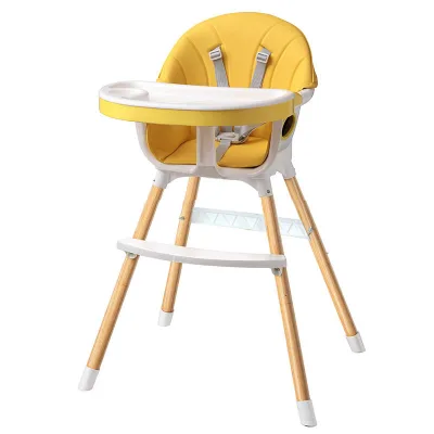 Children's Height Adjustable Dining Chair PU Cushion Double Layer Easy Clean Dining Plate Multifunctional Baby Table Plastic