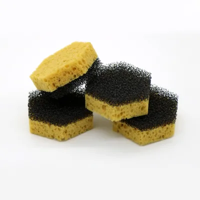 Best-selling cleaning sponges 22 Density PU Foam Composite two materials sponge for kitchen cleaning