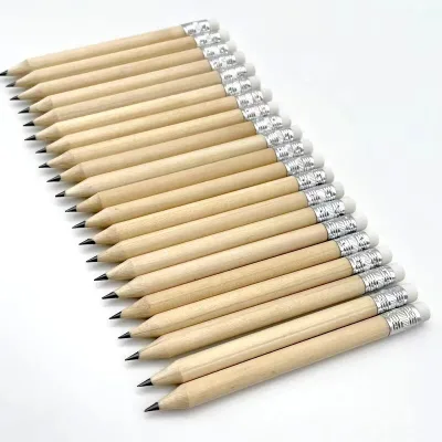Mini Golf 3.5inch Natural Wood Pencil With Eraser Short Customized Brand