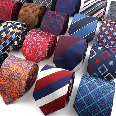 New Men's Classic Luxury Tie 8cm Striped Paisley Plaid All-Match Jacquard Necktie for Business Wedding Prom Daily Wear Accessory