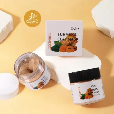 Organic Ginger Turmeric Clay Mask with Vitamin C Anti Aging Moisturizing Facial Mud ODM Skin Care