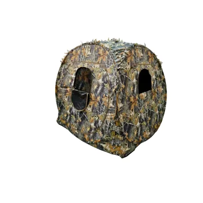 Camouflage Waterproof Portable Double-Window Hunting Blind Tent Polyester Durable Breathable for Outdoor Hunting All Seasons