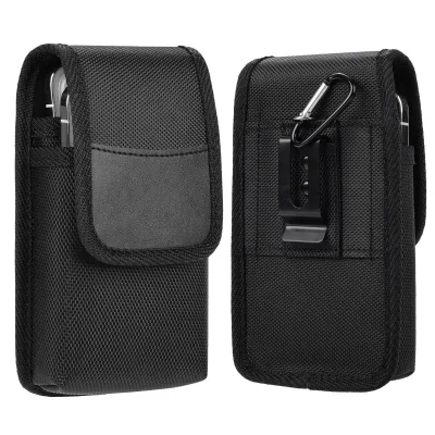 Universal Fabric Vertical Double Layer Belt Clip Holster Waist Bag Pouch Cover Belt Clip Mobile Phone Case Pouch Bag for iphone