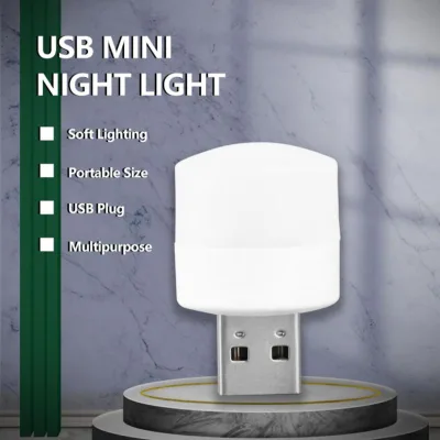 Mini USB Night Light Warm White White Light LED Eye protection Lamp Power Bank Powered 1W Portable Light DC5V LED Lamp