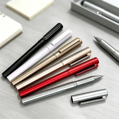 New Pull Off Cap Metallic Paint Plastic Gel Pen Custom Logo Available Office Signature Pen