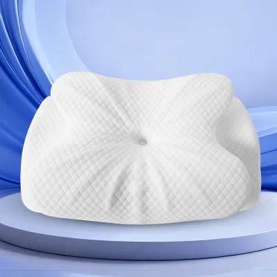 OEM Memory Foam Pillow Contour Orthopedic Bed Side Butterfly Wave Design Back Support Sleep Head Camping Removable Washable