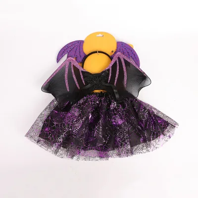 Halloween Spider Costume Set Spider Wings Skirt Set with Headband Tutu Skirt for Girls Dress up Cosplay Birthday Party
