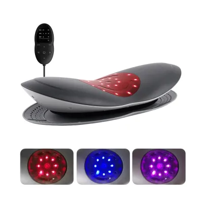Rechargeable Portable Travel Office  Lumbar Massage Pad 3in1 Heat Vibration Ergonomic Design Waist Traction Massager