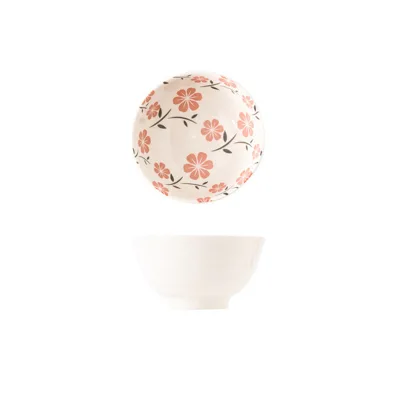 Wholesale 4.5" Bohemian Style Spiral Hand Painted Eco-Friendly Porcelain Restaurant Small Rice Bowl