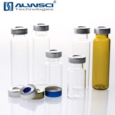 20ml Laboratory Analysis Amber Crimp Headspace Vial with GC Aluminium Cap