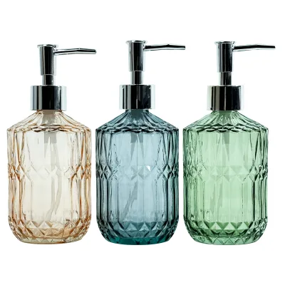 Elegant Vintage-Style Leak-proof Metal Pump Glass Hand Soap Dispenser Bottle
