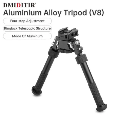 Factory direct supply tactical V8 tripod 360-degree rotatable and tiltable metal telescopic two-legged stand