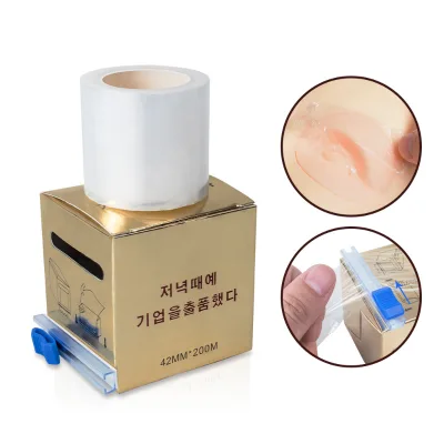 Factory-Wholesale Plastic Sliding-Blade Tattoo Cling Film 42mm for Eyebrow Lip Tattooing 200m Length Slide-On Knife Box
