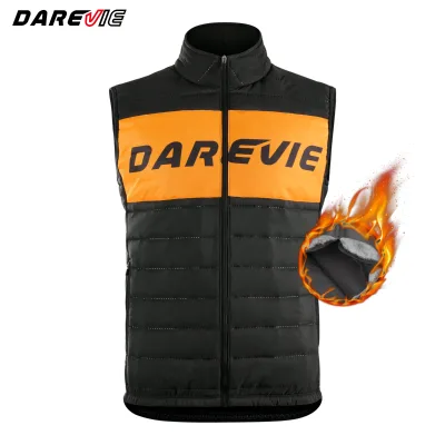 Darevie Winter Lightweight Wind Vest Thermal Warm Down Cycling Gilet Cycling Windproof Bike Vest Unisex