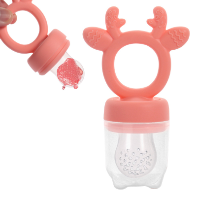 BPA FREE Silicone Cartoon Baby Fruit and Vegetable Mesh Bag Fun Silicone Bite Food Supplement Feeder for Baby Nutrition