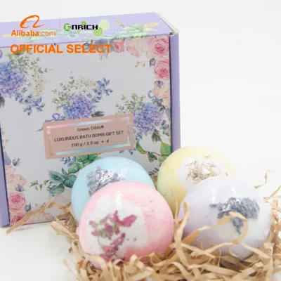 Paper Box Packaging Moisturized Fragrance Relaxing Organic Bubbly Whitening Natural Shower Bathbombs Gift Set