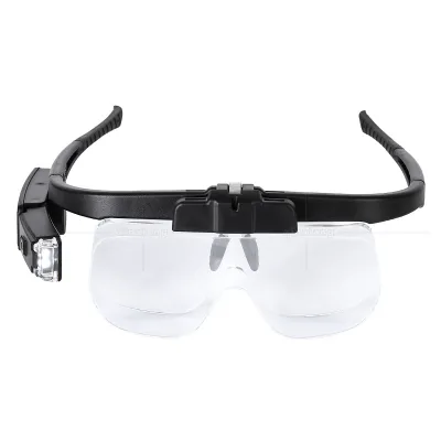 USB Charging LED Lighting Surgical Magnifying Glass Head-Wearing Six-Multiple Reading Chip Maintenance Antique Appreciation