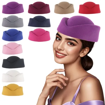 Wholesale Airline Stewardess High Quality Fashion Outdoor Girls Beret Hat White Women French Cap