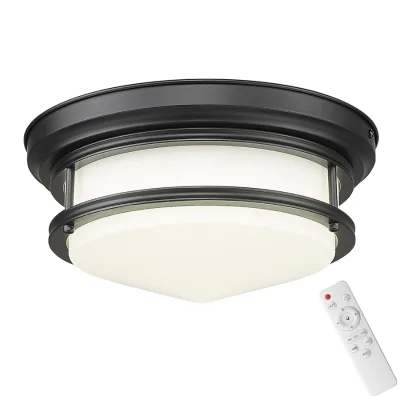 12 Inch Remote Control 3cct Dimmable Black Ceiling Lights Fixtures Modern Dining Room Kitchen Hallway 16w Led Ceiling Lamps