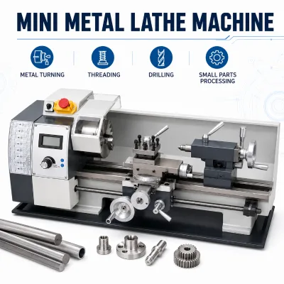 Mini Metal Lathe Machine for Metal Turning Threading Drilling Small Parts Processing