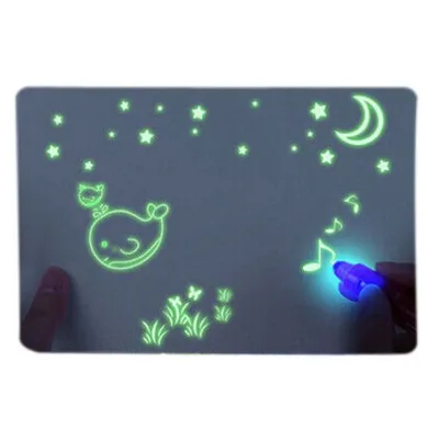 Educational Toys Developing Drawing or Writing Skills Fun Drawing Pad Board Glow in Dark with Light for Kids