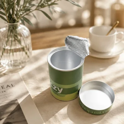 Wholesale Food Grade Round Paper Cylinder Box With Easy Tear Aluminum Foil Lid