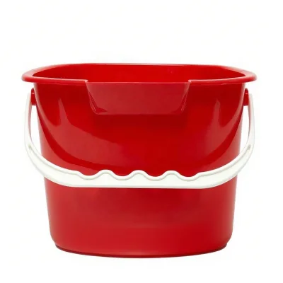 3QT 6QT 8QT HDPE Green Square Plastic Cleaning Bucket with Handle Small Plastic Bucket