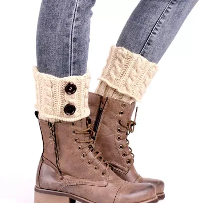 Private Label Winter Eco-Friendly Knit Thick Leg Warmers for Women-Custom Socks Spandex/Cotton Thigh High Loose Fit