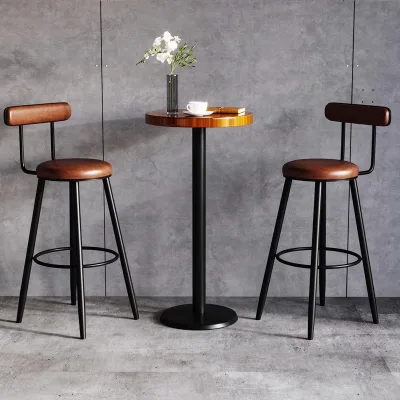 Custom Modern High Bar Chair for Kitchen Dining Versatile Outdoor Living Room Hotel Nightclubs Restaurants Furniture Metal Frame