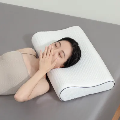 Wholesale Polyester Bamboo Fiber Case Cutting Molded Memory Foam Bed Pillow for Sleeping
