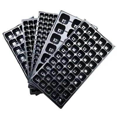Factory Wholesale 128 Holes PET Seed Starting Tray Durable Germination Tray with Drain Holes for Agriculture