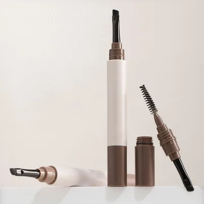 Dual-purpose Empty Eyebrow Pencil Tube Mascara Container Bottle Double-headed Cosmetic Packaging Eyebrow Pencil Box with Brush