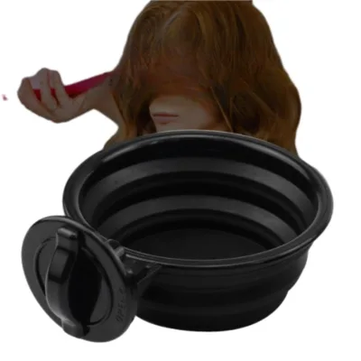 Collapsible Silicone Foldable Styling Tool Thickened Plastic Dye Mixing Container for Salon Use