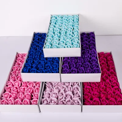 50Pcs/Box Low MOQ High Quality Soap Flower Gifts Full Color Soap Flower