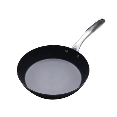 New Carbon Steel Frying Pan Wok Pan With Stainless Steel Handle