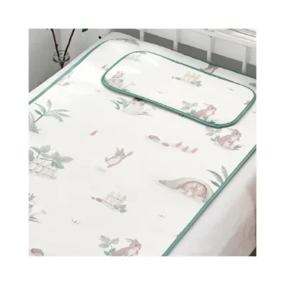 Eucalyptus Fibre Washable Portable Folding Cooling Ice Silk Pad Waterproof Children Soft Cooling Mat for Baby Summer Sleeping