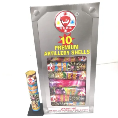 10ps Premum Artillery Shells Flute Crackling Fireworks